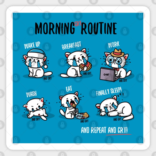 Morning cry routine Sticker by Freecheese